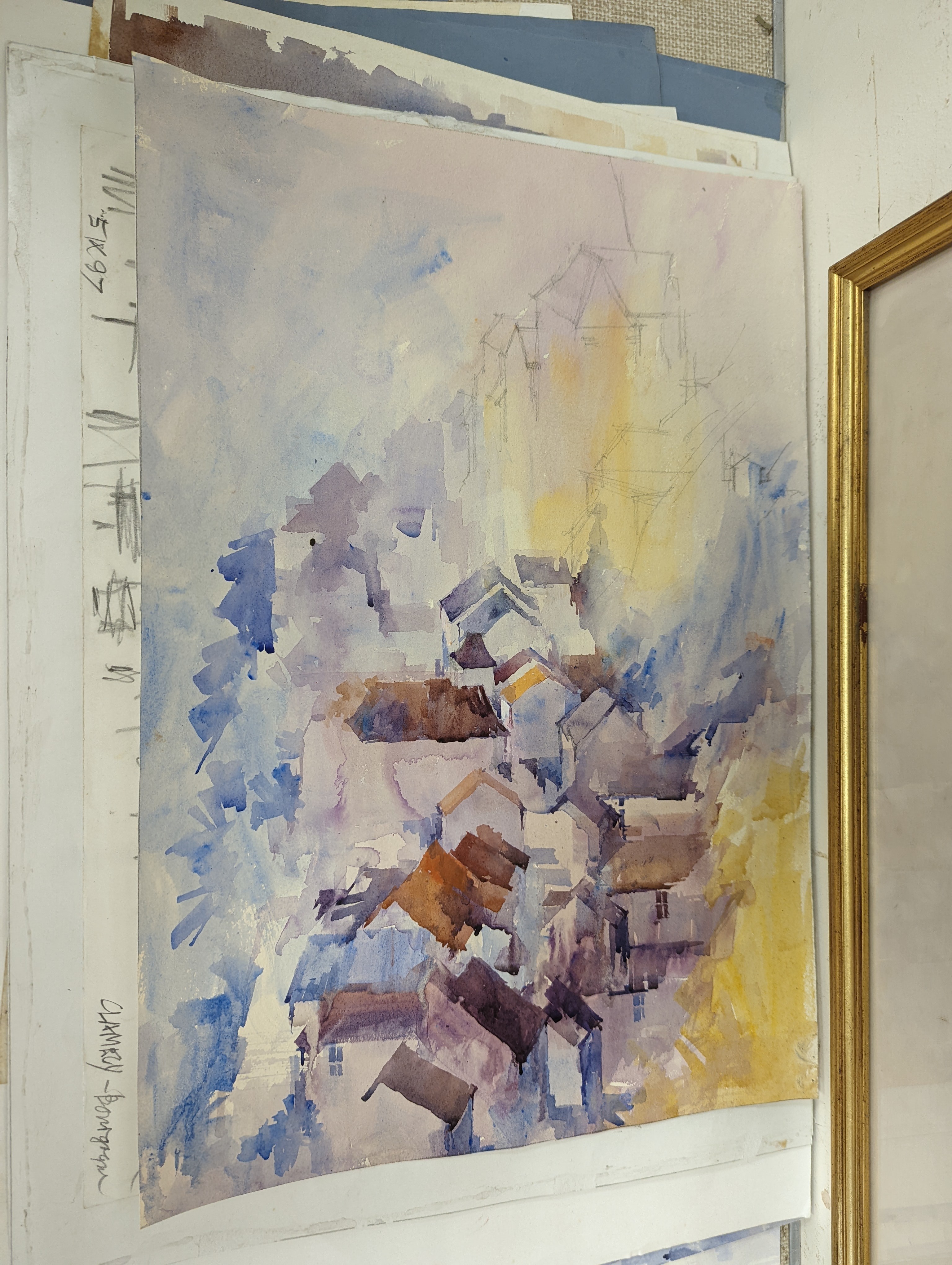 Michael Cadman (1920-2010), a group of assorted watercolours, mostly topographical scenes c.1995 to 2003, largest 46 x 61cm, one framed, the others unframed